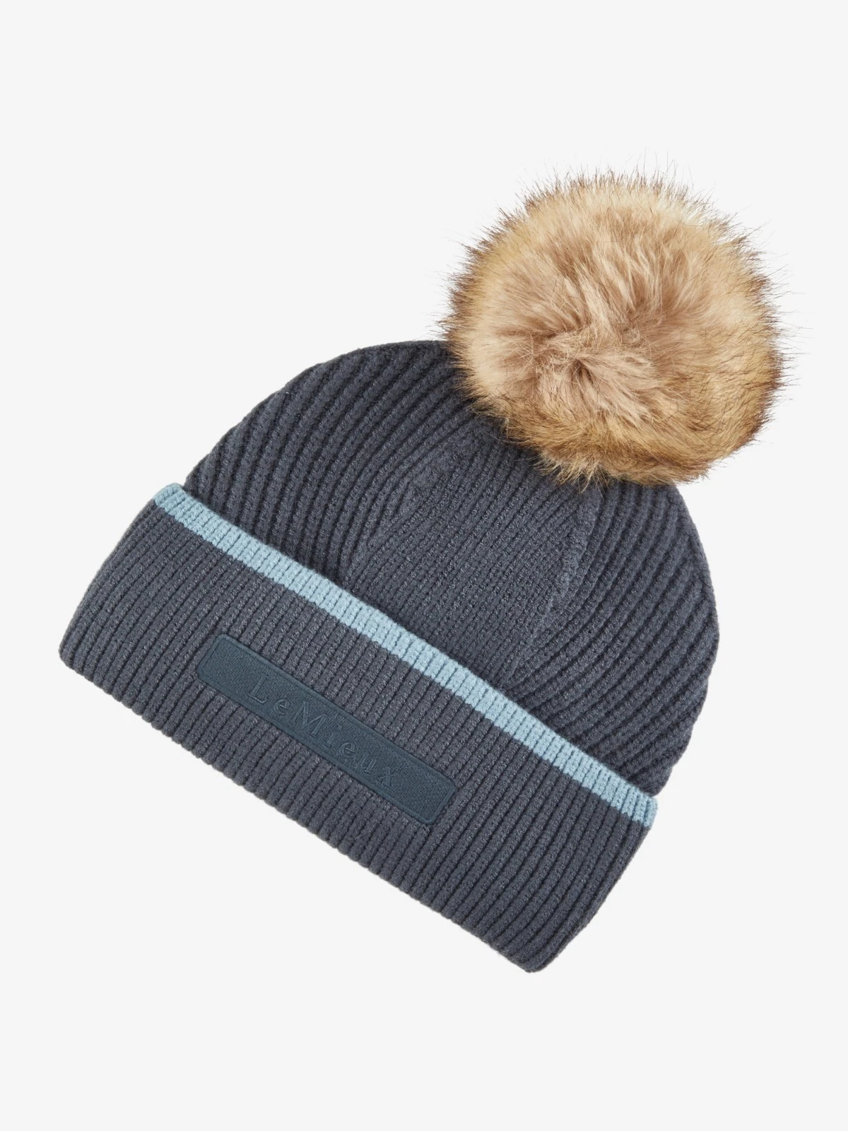 LeMieux Clara Cable Womens Beanie Hat - Petrol Winter Warm Fleece Lined Cosy