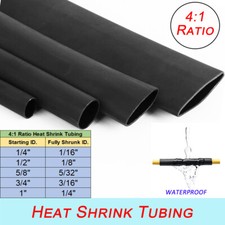 11' 24' 50'Length 4:1 Marine Grade Heat Shrink Tube Wire Sleeve Dual Wall w/Glue