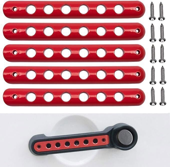 Aluminum Door Grab Handle Inserts Cover Trim for 2007-2018 Jeep Wrangler JK