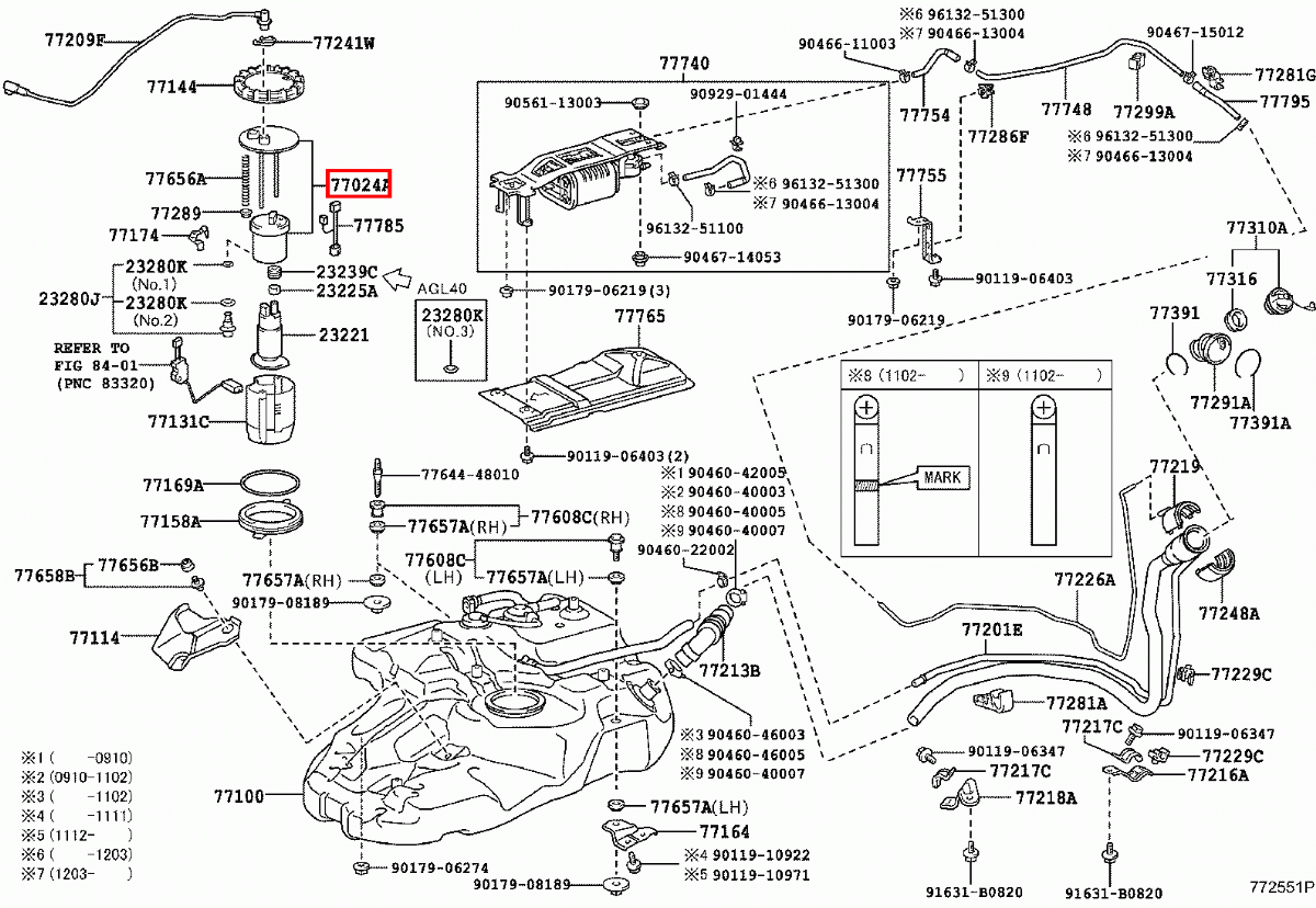 Genuine Lexus RX350 GGL16 GGL15 GGL10 InTank Fuel Filter eBay