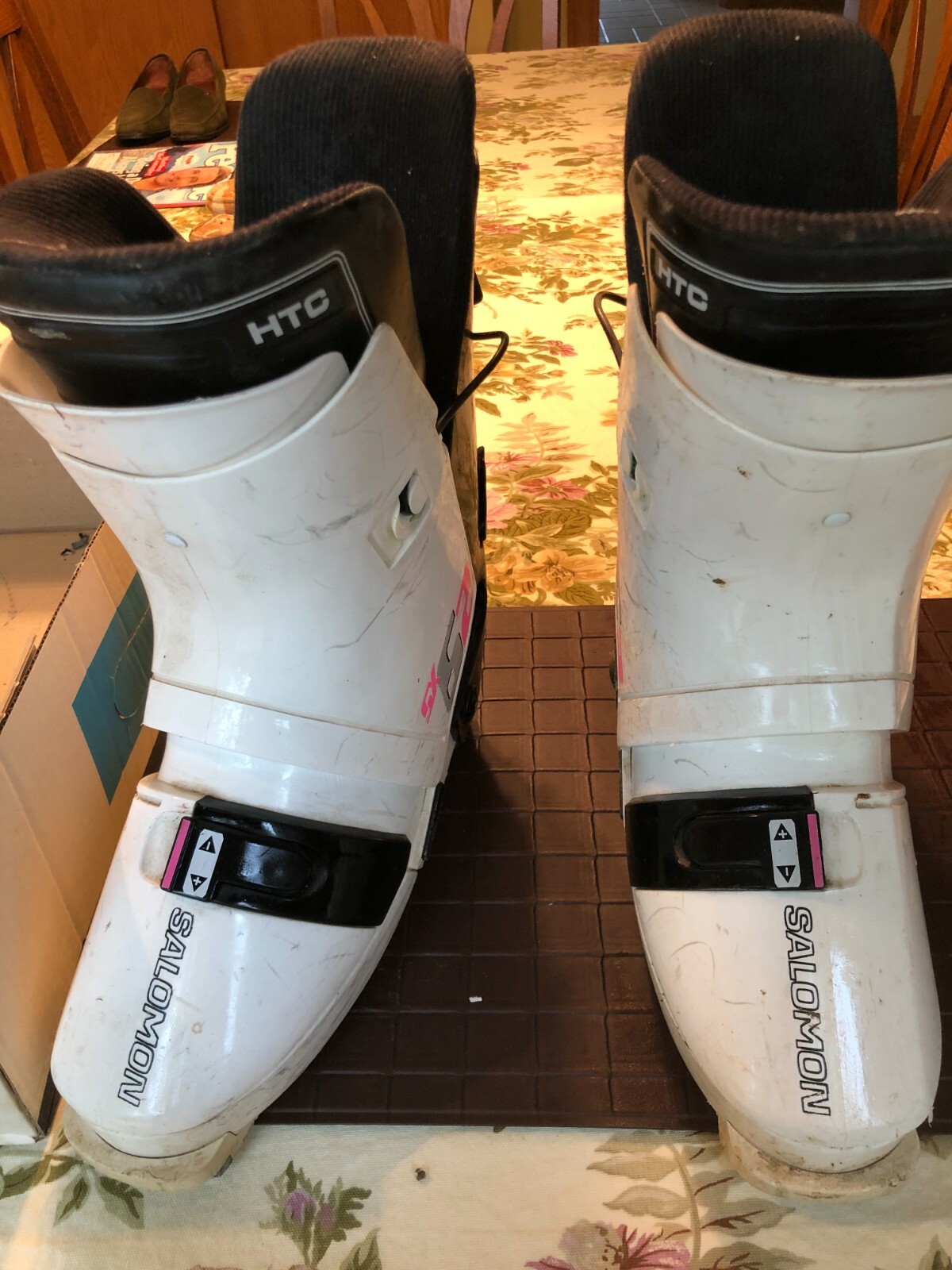 Stivali da sci Salomon HTC bianchi da uomo OPT 4.2 ultraleggeri taglia 27