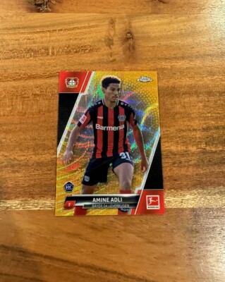 Amine Adli 2021-22 Topps Chrome Bundesliga Gold Wave Refractor /50 Rookie NRMT+