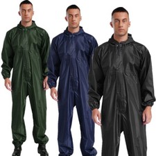 Mens Coveralls Waterproof Work Uniforms Spray Insecticide Jumpsuit Buttons