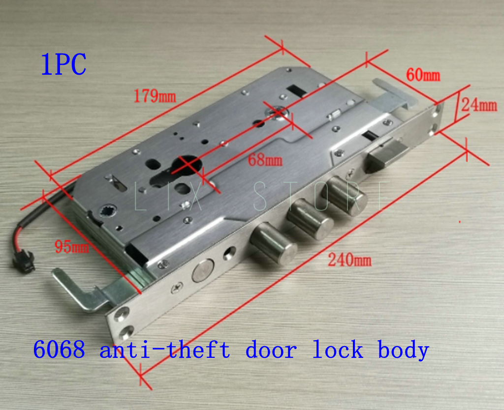 1x Fingerprint code lock 6068 anti-theft door lock body 5V motor