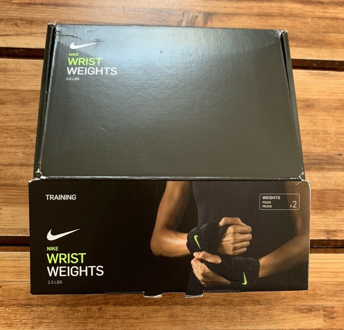 Nike Wrist Weight Pair Sweat-Wicking Lining Adjustable Straps  Black NIB