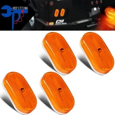 4pcs Amber 6 LED Rectangle Clearance 12V Side Marker Lights Trailer Camper 4''