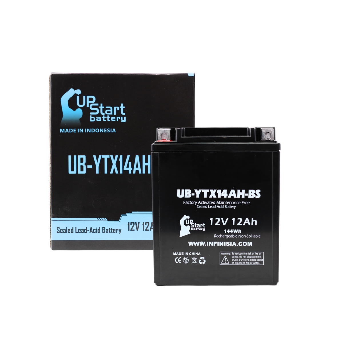 UB-YTX14AH-BS Battery Replacement for 2012 Polaris Sportsman HO