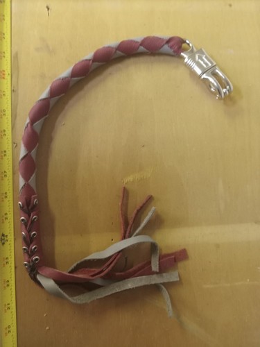 biker whip getback motorcycle whip MAROON AND GREY