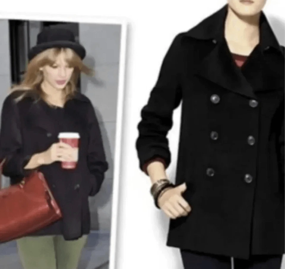 VINCE CHARCOAL GRAY WOOL BLEND DOUBLE BREASTED JACKET COAT SIZE XS - Image 2 of 4