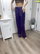 Akira pants women leather fabric purple