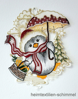 Plauener Spitze ® Fensterbild Weihnachten Winter Kinder Fensterdeko Pinguin