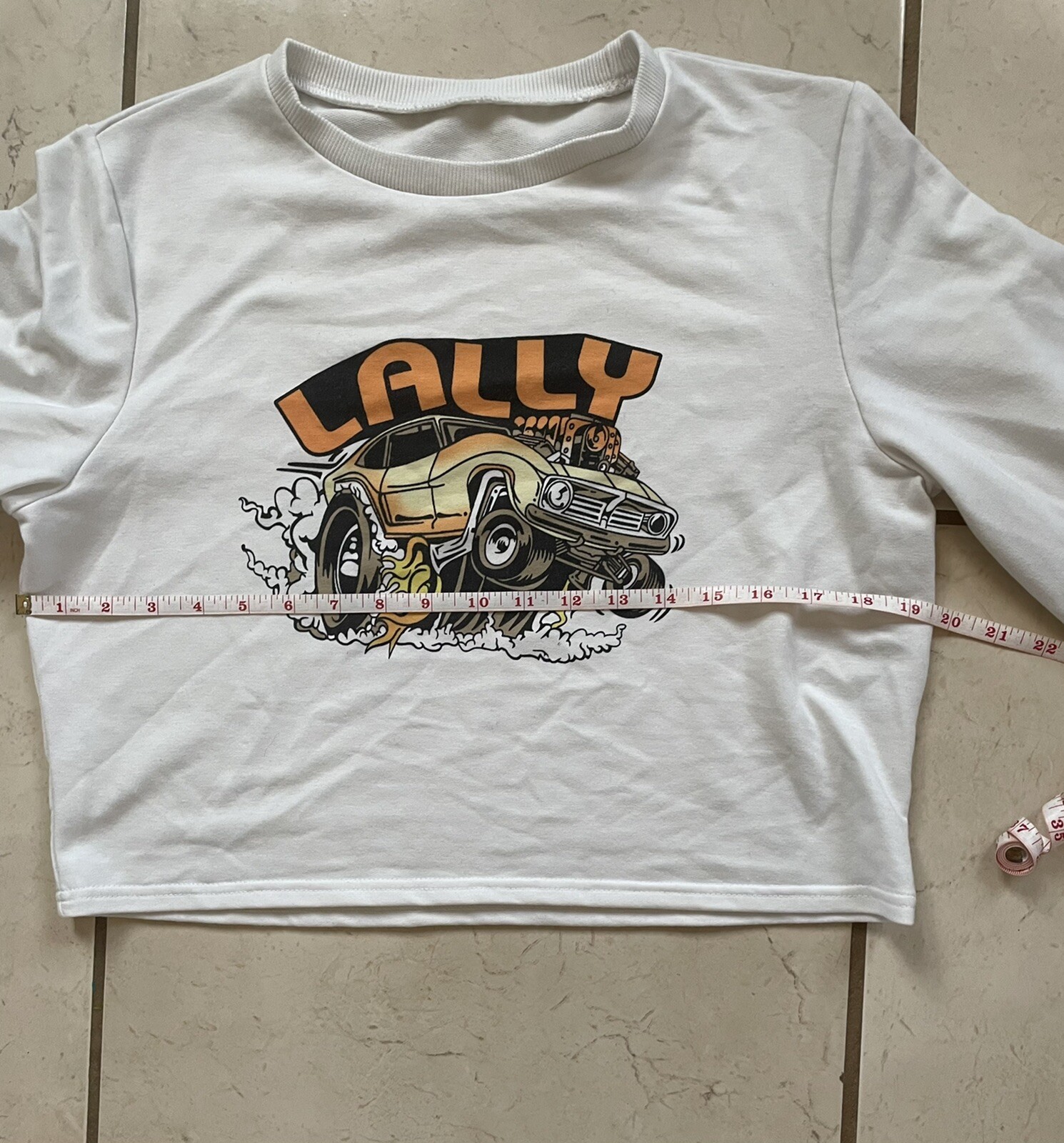 Hot rod Logo  Off White crop top sweatshirt large SHEIN