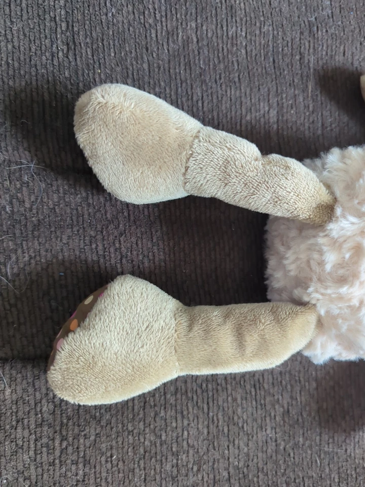 Delta NWT 12" Plush Sheep Lamb Soft Cuddly Body Polka Dots Ear Feet Adorable  Foto 4 de 4