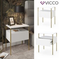 Nachtschrank Mira Weiß 40 X 50 Cm Schublade Ablage Nachtkommode Modern Vicco