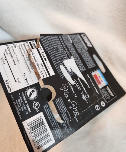 Feit Electric light bulb 60 watt replacement uses 5.5 enhance bright white 3000K - Picture 2 of 3