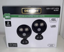 NIB - Defiant 120-Deg Motion Activated  LED Flood Lights (Pair) Black - New