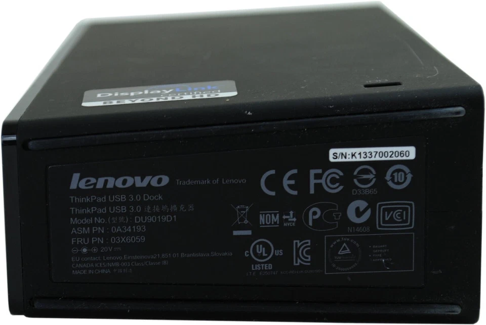 Lenovo ThinkPad USB 3.0 Universal Laptop Dockingstation Port Replicator 2x DVI - Bild 4 von 4