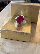 Handmade Sterling Silver Authentic Candy Red Ruby Ring