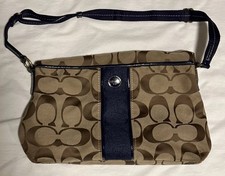 Coach Signature Monogram Canvas And Patent Leather Convertable Tote