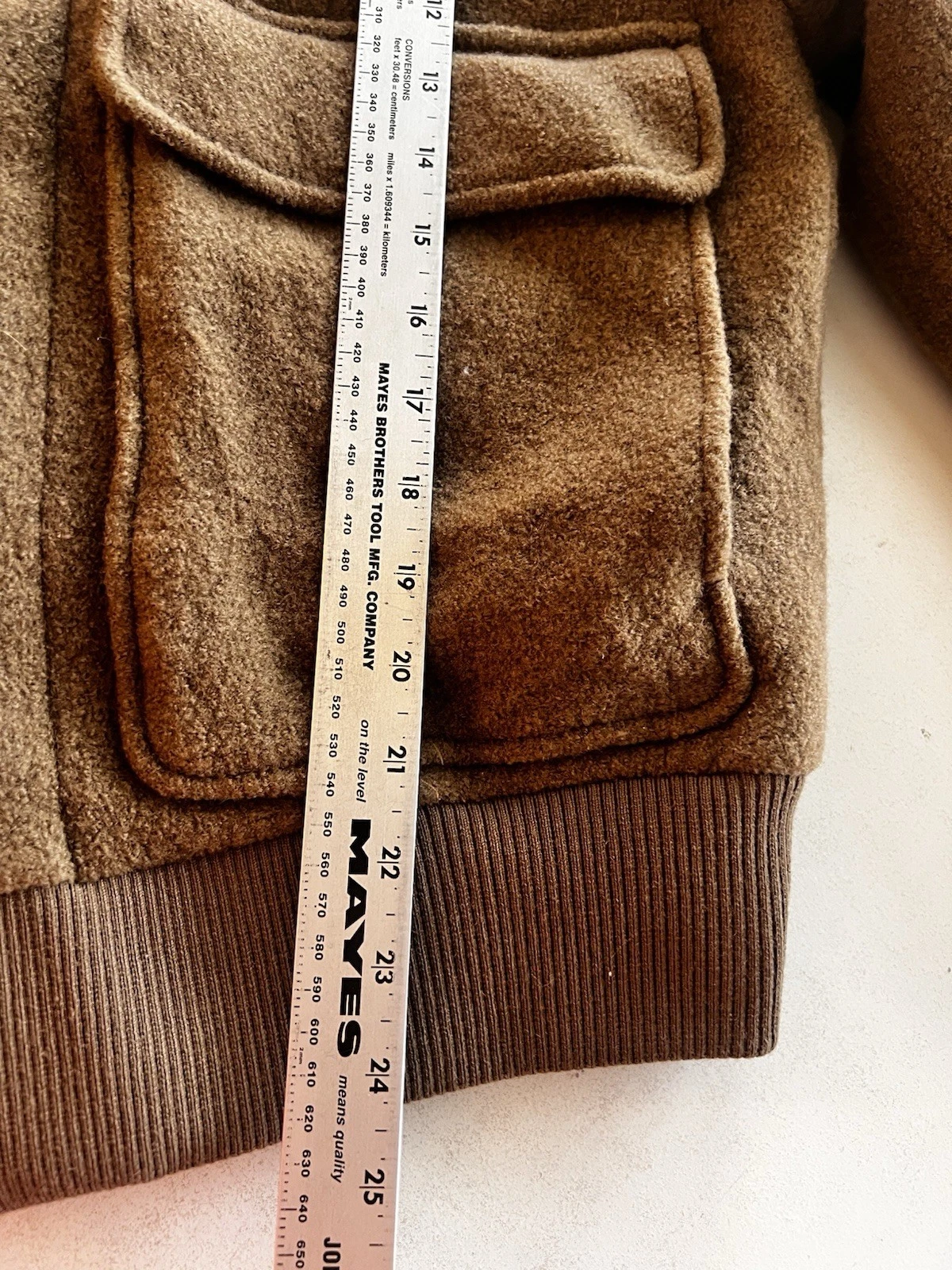 ZARA Origins BOMBER JACKET Aviator Size L Wool Exterior Quiet Luxury Old Money - product detail image 12