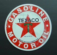 TEXACO MOTOR OIL GASOLINE GAS FUEL Emblem Metal Sign APPROX 12 inches