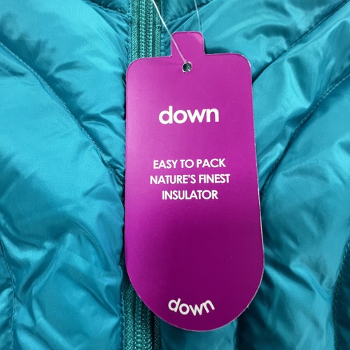 Be Inspired Down Packable Vest Womens Medium Teal Blue Lightweight Puffer Jacket - Picture 9 of 10