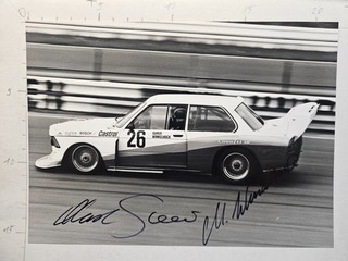 Manfred Winkelhock Marc Surer BMW 320 Gruppe 5 DRM Autogramm Foto ori si