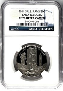 2011 S US Army Proof Commemorative Half Dollar 50C Early Releases NGC PF70