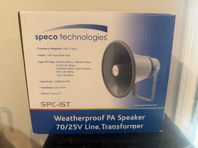 Speco Technologies SPC-15T Weatherproof PA Horn Speaker 70/25V Line Transformer