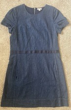 Gap Women's Puff Sleeve Dress With Pockets And Cool Zipper Feature. Size 12