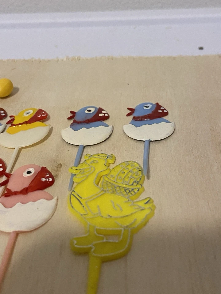 Lote de Pascua de Favores de Fiesta Cupcake Brochetas Huevos Pequeños Pollos Foto 3 de 4