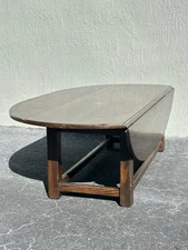 Vintage Cushman Classics Drop-Leaf Oval Coffee Table – Solid Oak