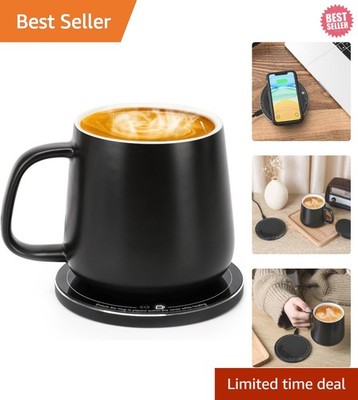 Elegant Smart Coffee Mug Warmer & Wireless Charger - 15W, Auto ON/OFF, 380ml
