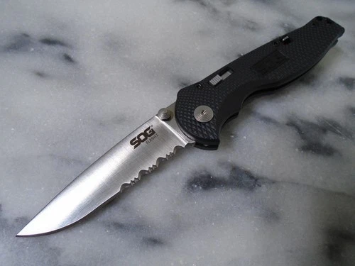 SOG Flash I Assisted Open Pocket Knife Slide Lock Folder 56-57 Aus-8 SOG-FSA-97 video thumbnail