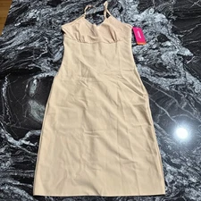 Commando Two-Faced Control Full Slip CC403 Beige Size Large NWT