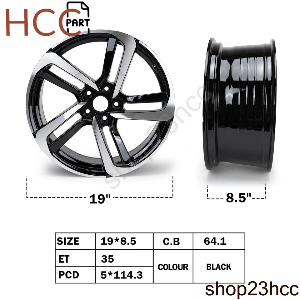 Llanta de repuesto de aluminio negra de 19 pulgadas para Honda Accord 2018-2022 nueva Foto 2 de 4