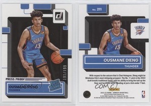 2022 Panini Donruss Rated Purple Press Proof /199 Ousmane Dieng #211 Rookie RC