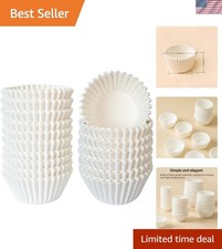 Non-stick 500 Count White Mini Cupcake Liners for Baking, Food-grade Cupcake ...