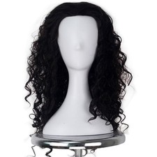 M MISS U HAIR Medium Long Curly Dark Brown Wig for Men Captain Natural black