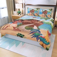 Disney Princess Moana Print Duvet Cover Set 3Pcs Quilt Cover Pillowcase