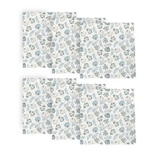 Fall Cloth Napkins 18x18 Inch Thanksgiving Harvest Pumpkin Blue Leaf Set of 6