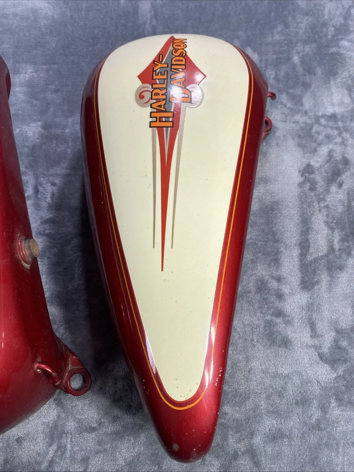 Harley-Davidson Softail Heritage tanque de gasolina Sierra rojo derecho e izquierdo OEM de colección Foto 3 de 4