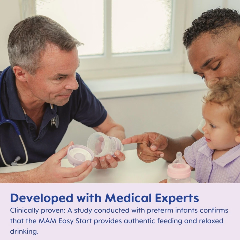 Biberones anticólicos, pezón de silicona de flujo medio, sin BPA, 2+ meses Foto 4 de 4