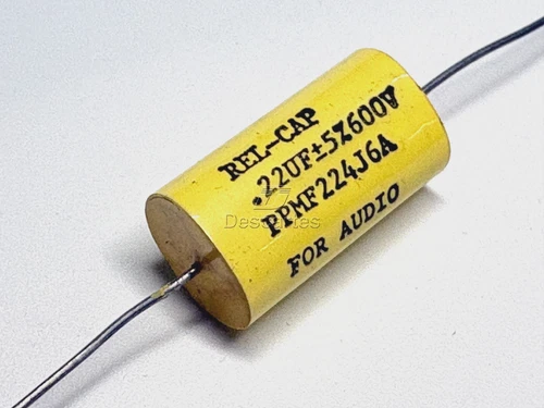 1pcs REL-CAP PPMF 0.22uF 600V 5% Axial Film Capacitor Audio Grade High Precision