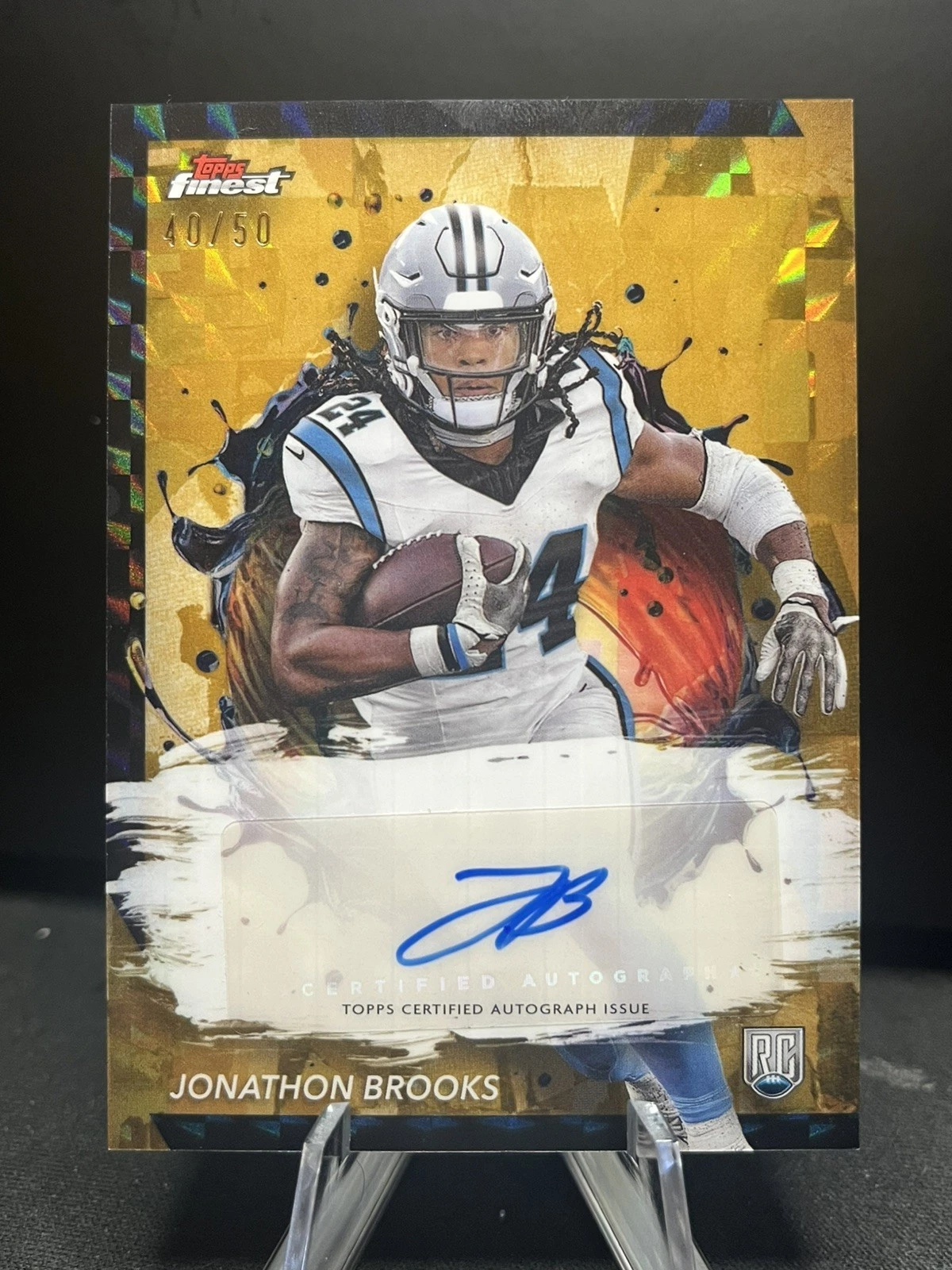 Jonathon Brooks Topps Finest Rookie Finest Autographs #RFAJBR Gold Refractor