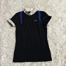 Women’s Medium Black Equiline Short Sleeve Horseback Riding Sunshirt 
