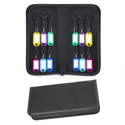 Portable Zippered Key Organizer, Fireproof & Waterproof Key Case with 12 Key ...