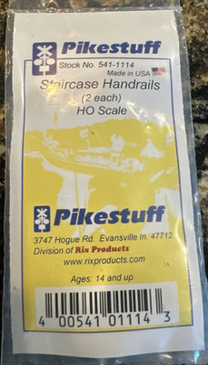 Pikestuff HO Scale Kit #541-1114 Staircase Handrails (2 Pack) 1:87 NIP!