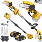 2-In-1 Cordless Pole Saw & Mini Chainsaw 6 inch Extendable ChainsawBar