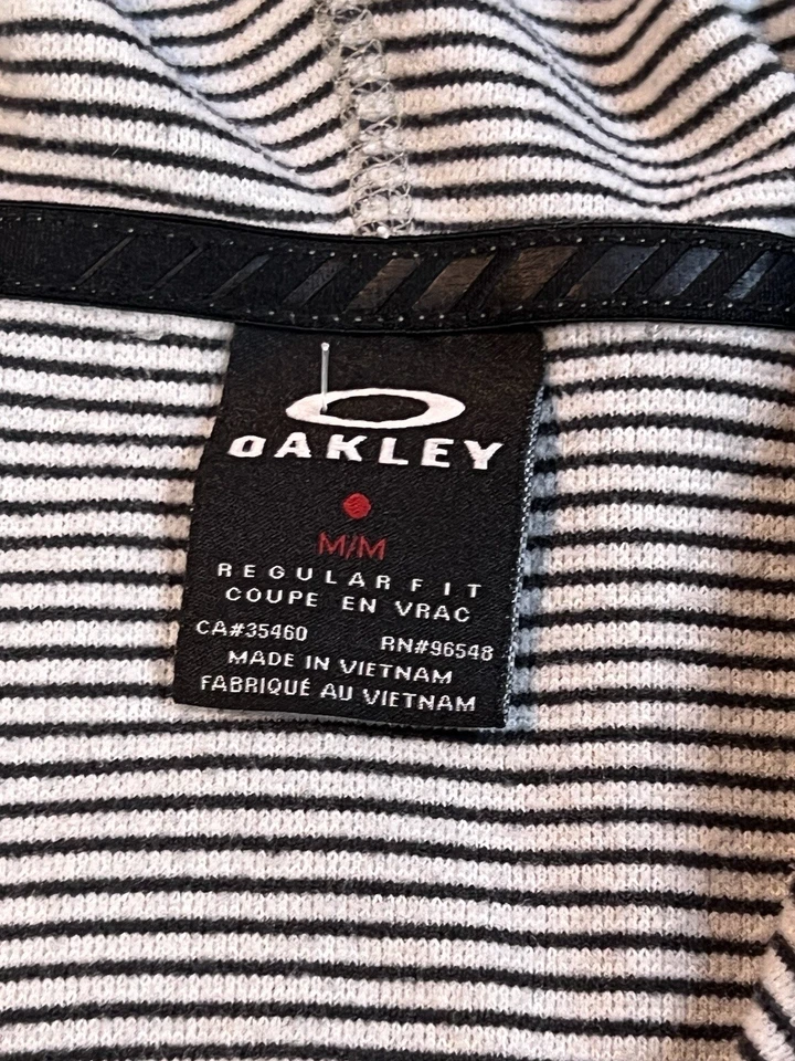 Sudadera con Capucha Oakley Cremallera Completa a Rayas para Hombres Talla Md Calce Regular Ligera Foto 4 de 4